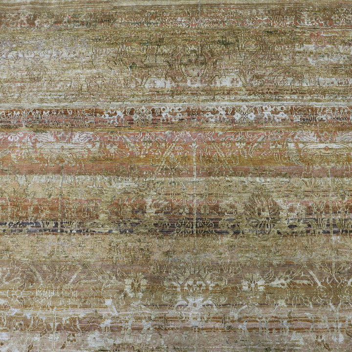 Brown Alchemy Traditional Silk Wool Blend Rug - 7'9" x 11'4"