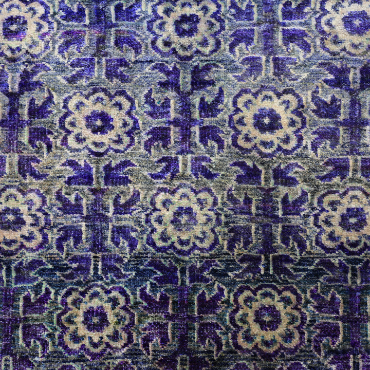Purple Alchemy Contemporary Silk Rug - 2'11" x 4'11"