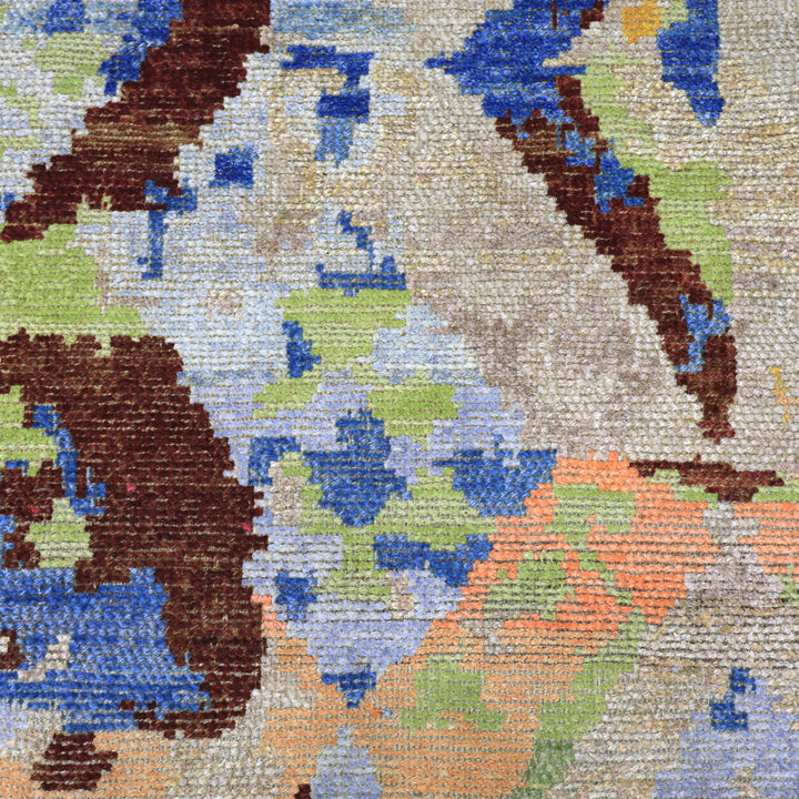 Multicolored Alchemy Moroccan Wool Silk Blend Rug - 8'2" x 10'1"