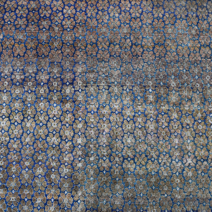 Brown Alchemy Contemporary Silk Wool Blend Rug - 9'9" x 14'2"