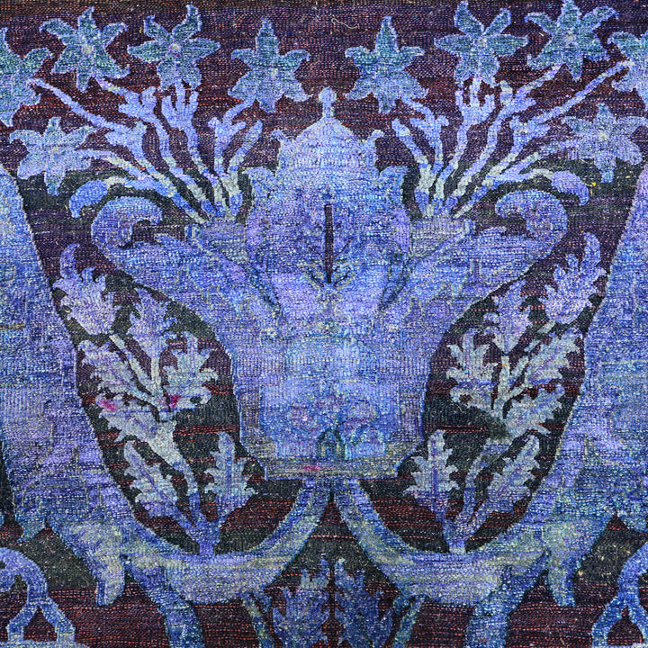 Purple Alchemy Traditional Silk Wool Blend Rug - 7'4" x 8'5"