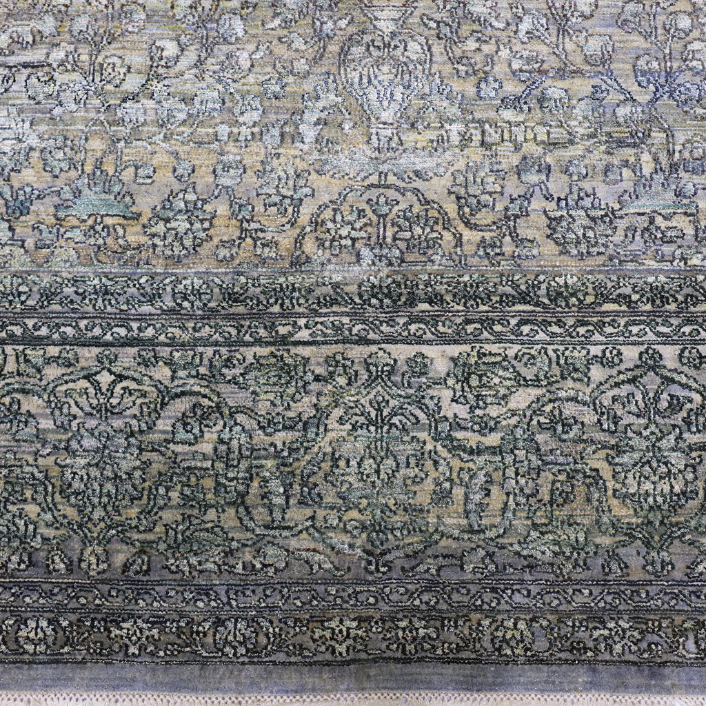 Green Alchemy Traditional Silk Wool Blend Rug - 8'11" x 12'9"