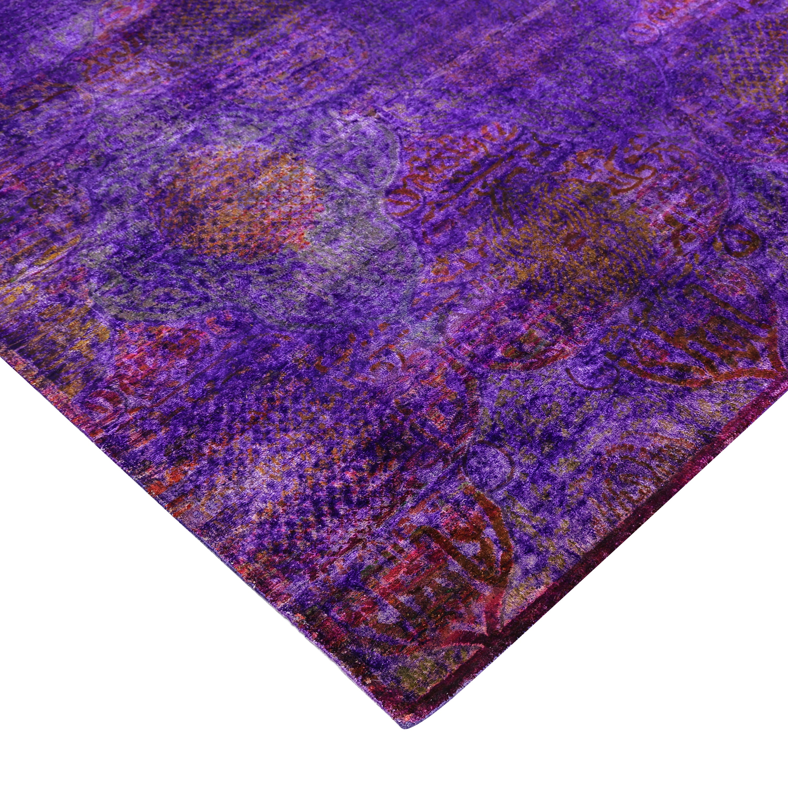 Purple Alchemy Contemporary Silk Rug - 8'10" x 11'10"