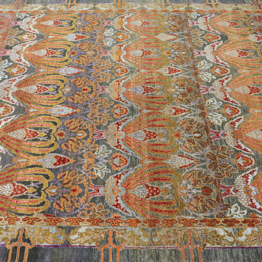 Multicolored Alchemy Traditional Silk Wool Rug - 5'11" x 9'8"