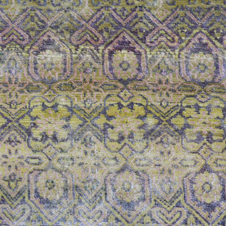 Brown Alchemy Contemporary Wool Silk Blend Runner - 2'11" x 15'1"