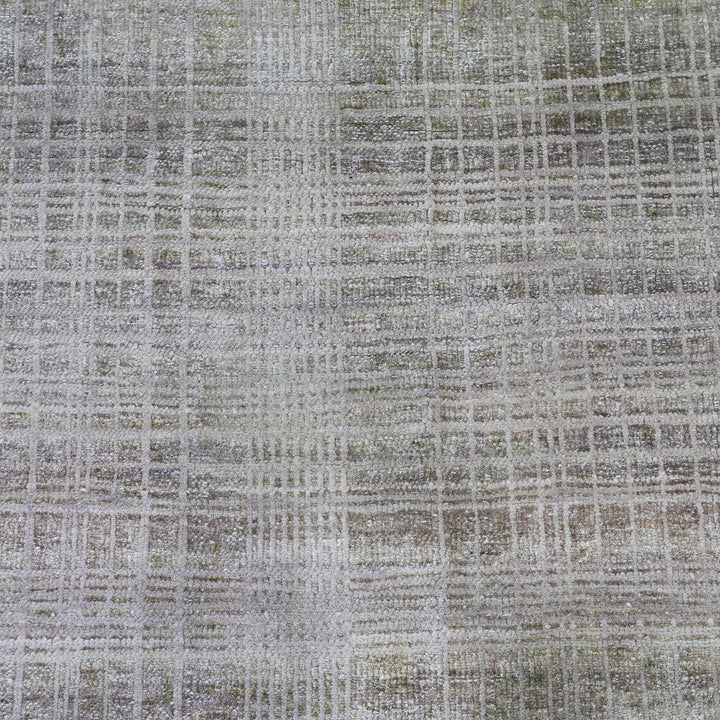 Ivory Alchemy Contemporary Wool Silk Blend Rug - 7'9" x 9'11"