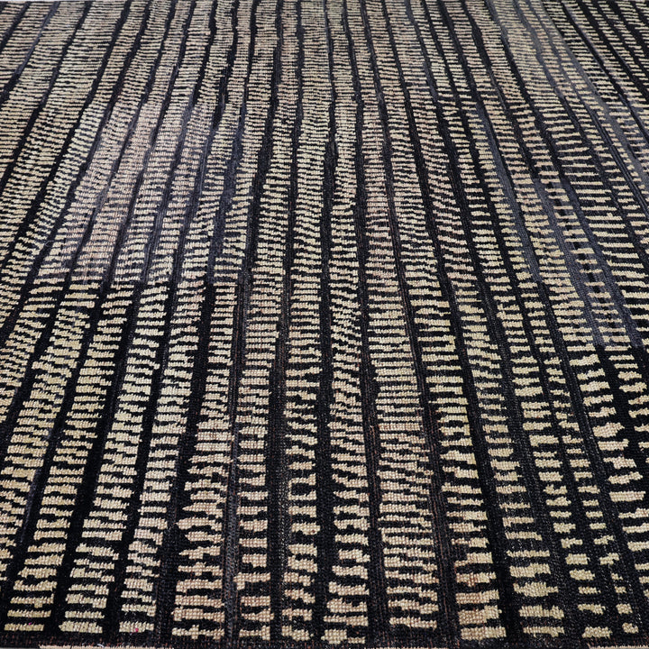 Black and White Alchemy Contemporary Moroccan Wool Rug - 9'3" x 11'9"