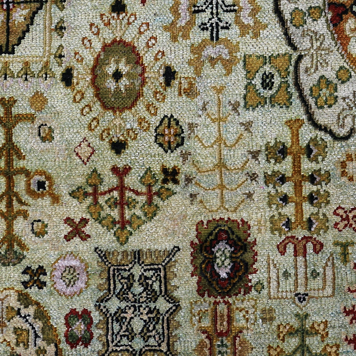 Yellow Alchemy Traditional Silk Wool Blend Rug - 5'9" x 8'9"