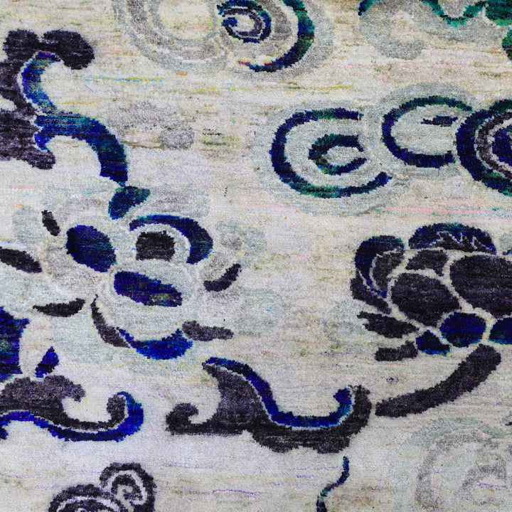 Cream Alchemy Contemporary Silk Runner - 3' x 10'8"