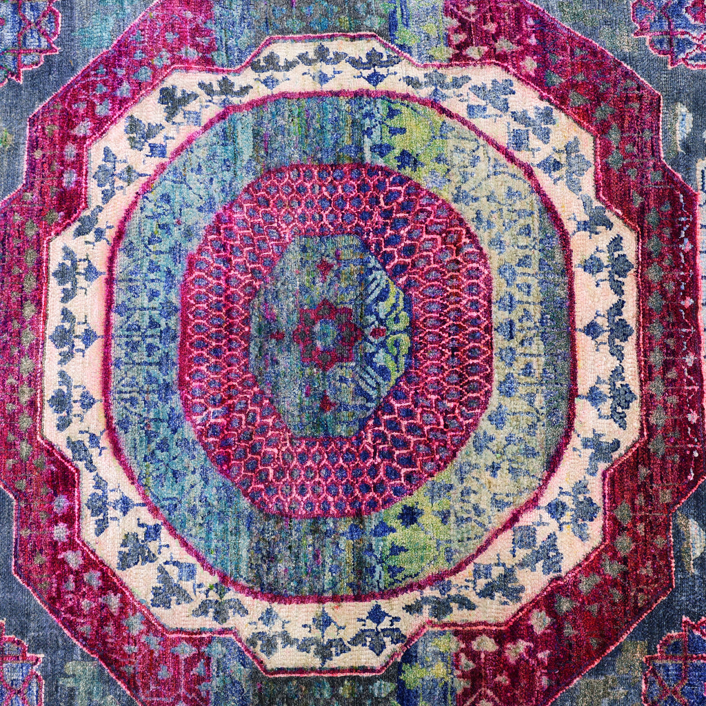 Blue & Purple Alchemy Traditional Silk Runner - 2'1" x 9'1"