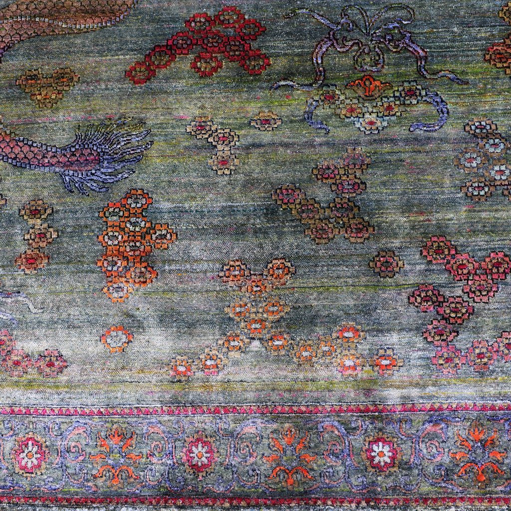 Multicolored Alchemy Traditional Silk Rug - 7'10" x 10'5"