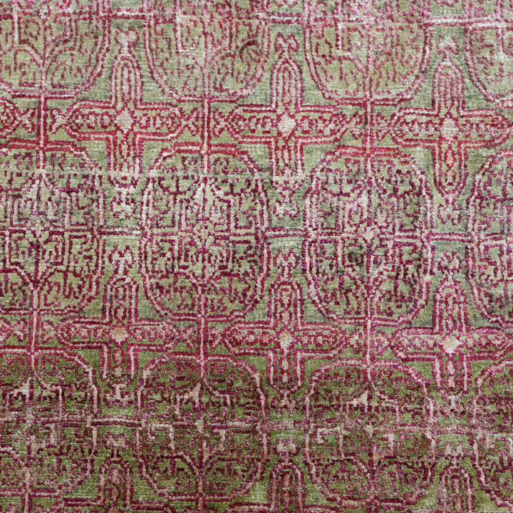 Pink Alchemy Contemporary Wool Silk Blend Runner - 3' x 12'2"