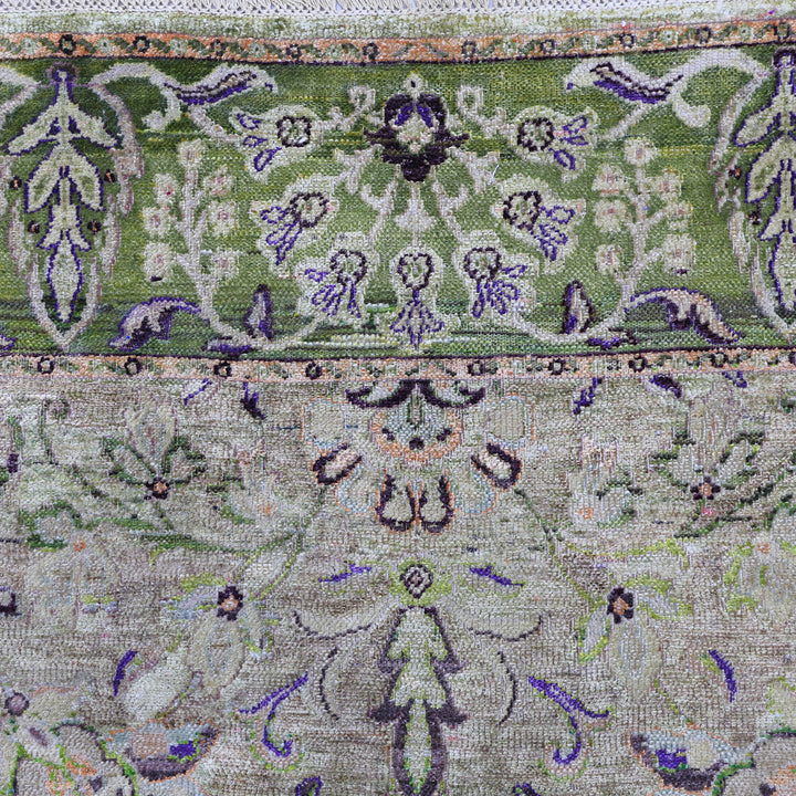 Green Alchemy Traditional Silk Wool Blend Rug - 4'10" x 6'11"