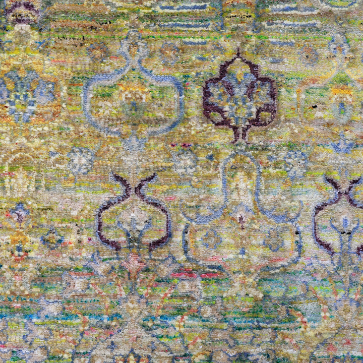 Green Alchemy Contemporary Wool Silk Blend Runner - 3' x 8'8"