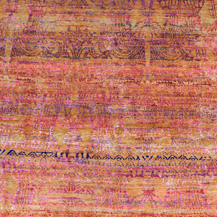 Pink Alchemy Contemporary Wool Silk Blend Rug - 9'10" x 12'2"