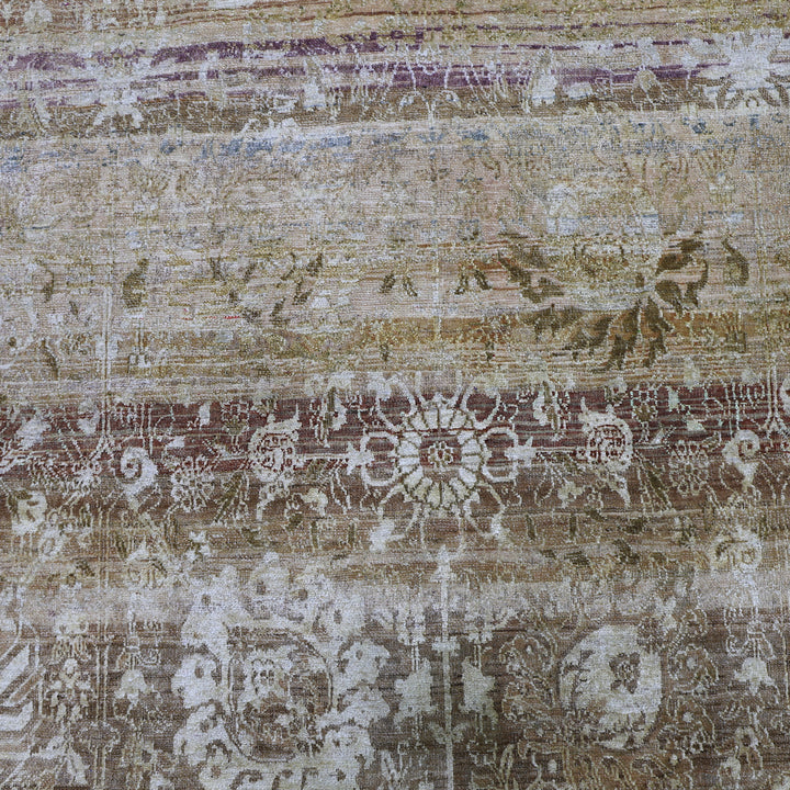 Brown Alchemy Traditional Silk Wool Blend Rug - 7'9" x 11'4"