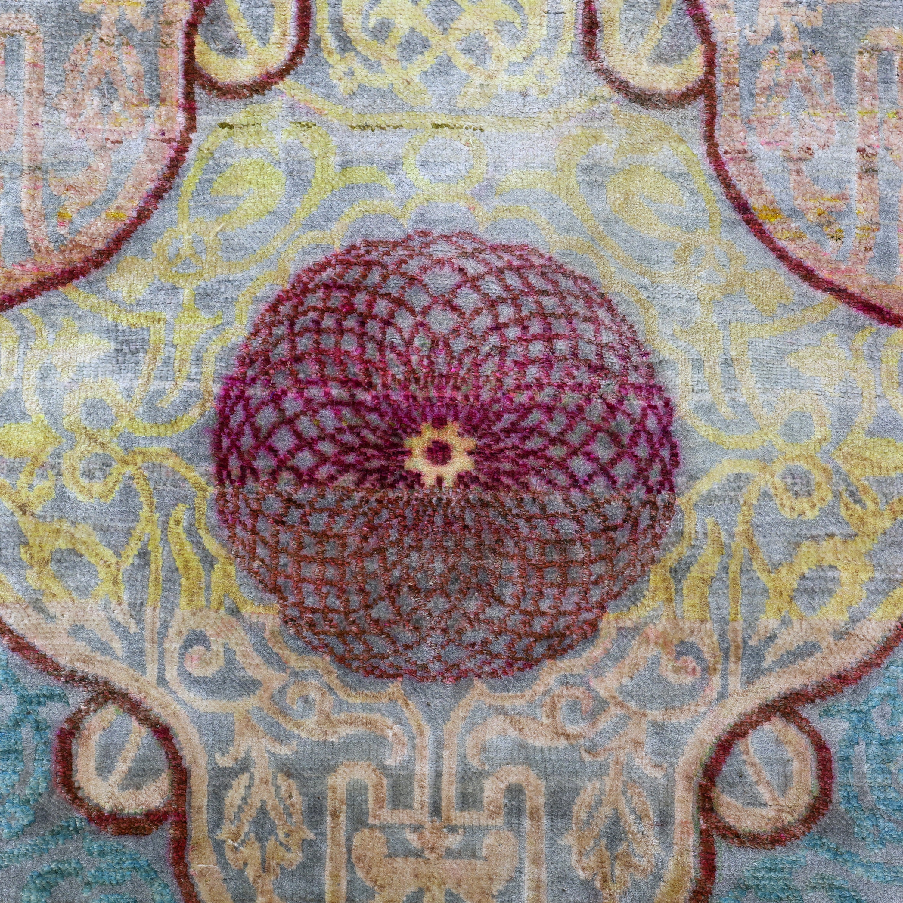 Multicolored Alchemy Contemporary Silk Rug - 8'11" x 12'3"