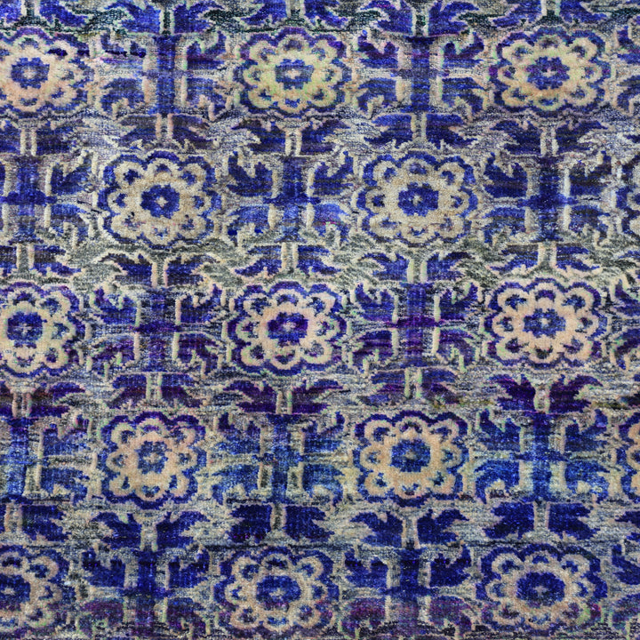 Purple Alchemy Contemporary Silk Runner - 2'11" x 4'11"