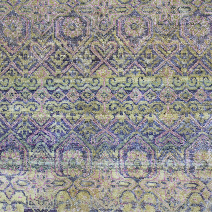 Brown Alchemy Contemporary Wool Silk Blend Runner - 2'11" x 15'1"