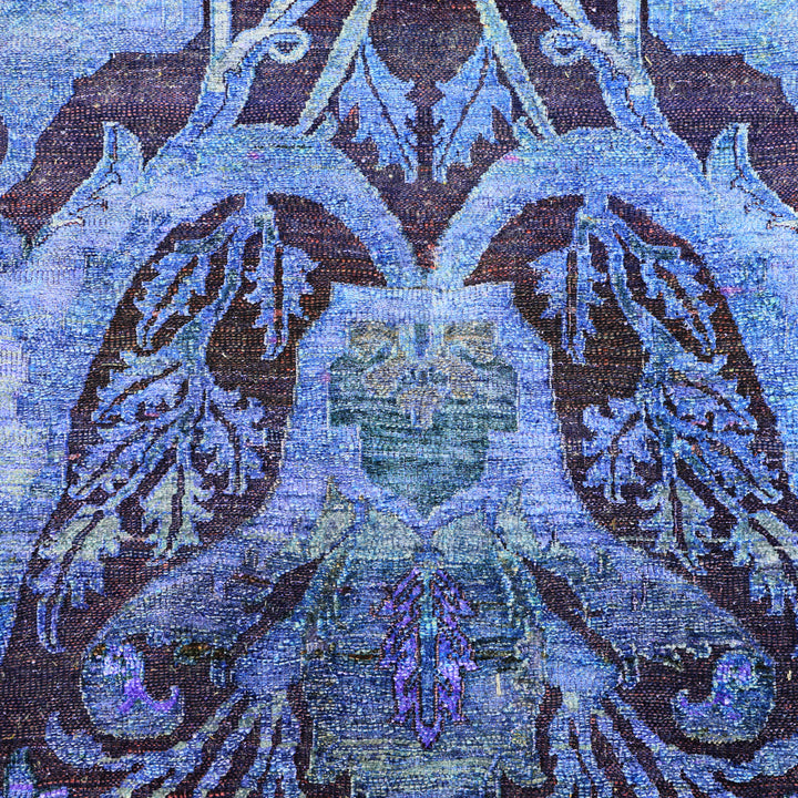 Purple Alchemy Traditional Silk Wool Blend Rug - 7'4" x 8'5"