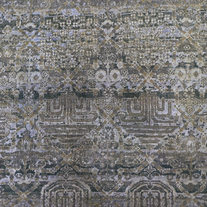 Brown Alchemy Traditional Silk Wool Blend Rug - 9'2" x 12'1"