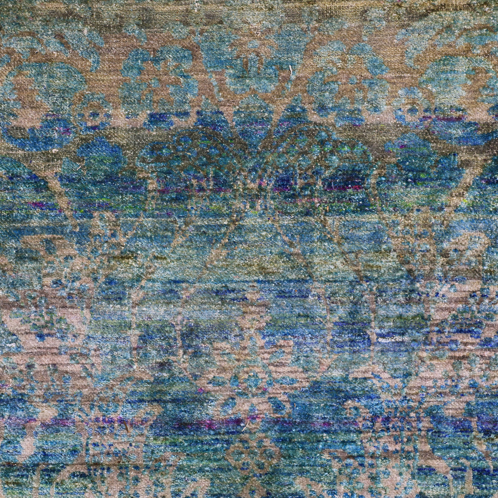 Blue Alchemy Contemporary Silk Runner - 3'1" x 11'7"