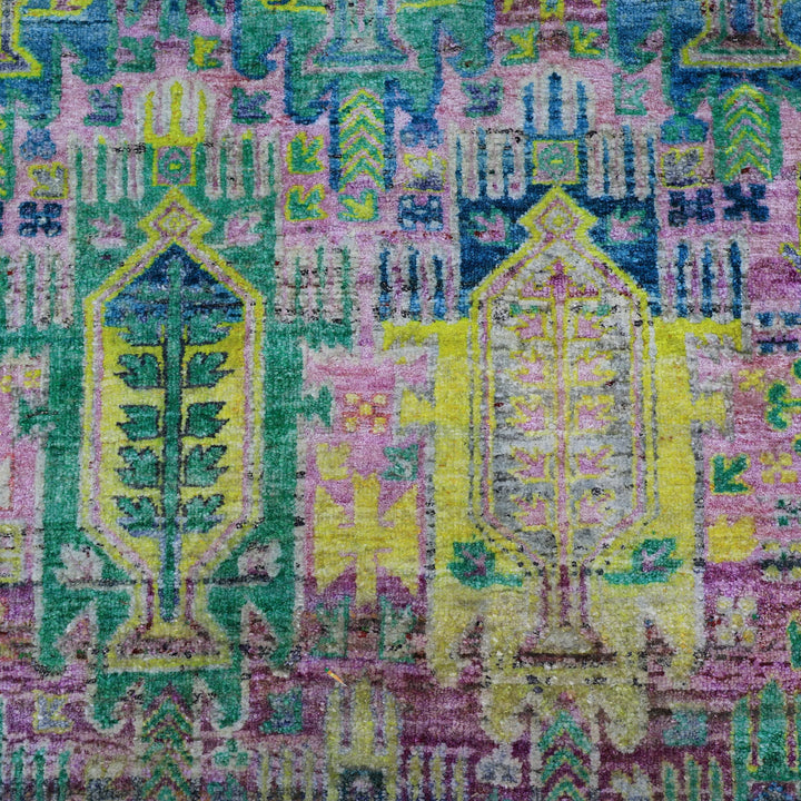 Multicolored Alchemy Traditional Silk Rug - 7'11" x 10'9"