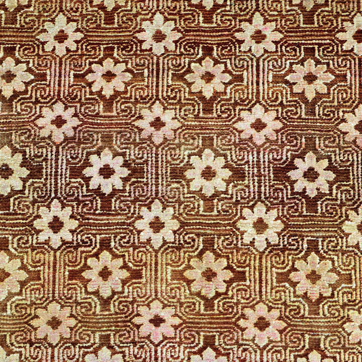 Orange Alchemy Contemporary Wool Silk Blend Runner - 3'2" x 12'4"