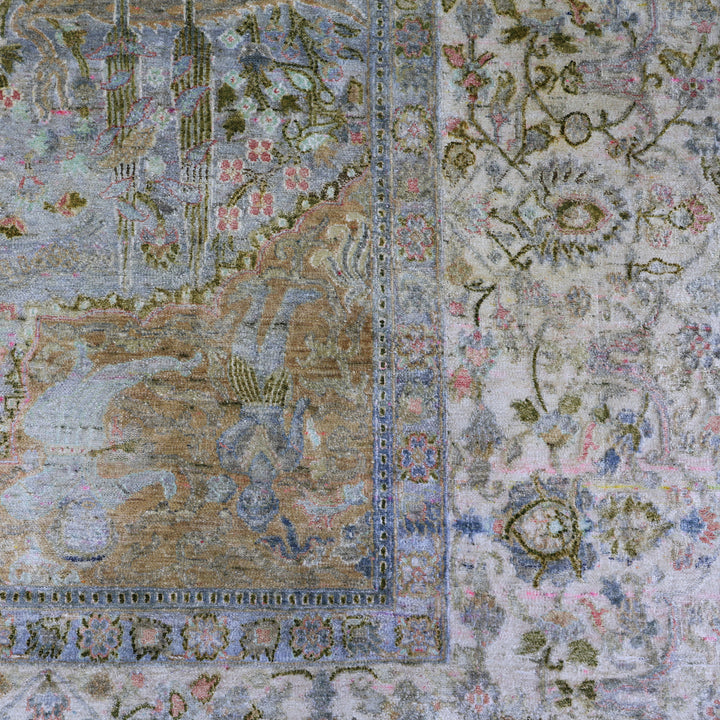 Ivory Alchemy Traditional Silk Rug - 11'4" x 15'1"