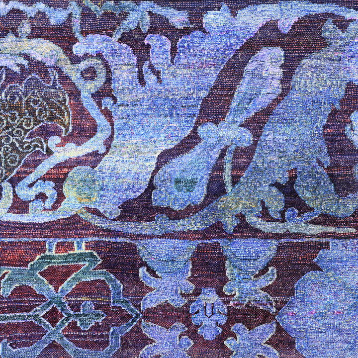 Purple Alchemy Traditional Silk Wool Blend Rug - 7'4" x 8'5"