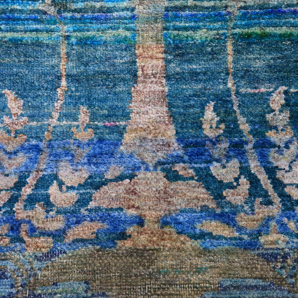 Blue Alchemy Contemporary Silk Runner - 3' x 10'10"