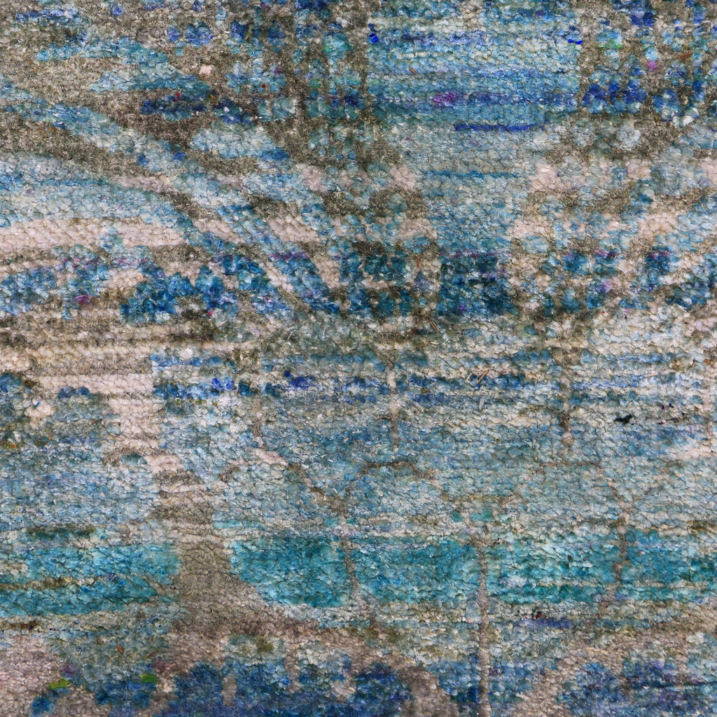 Blue Alchemy Contemporary Silk Runner - 3'1" x 11'7"