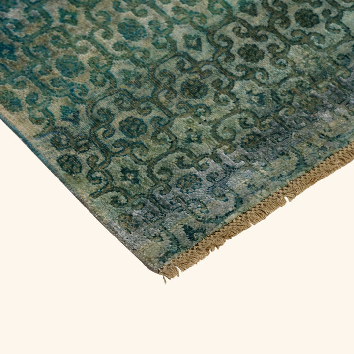 Blue Alchemy Contemporary Wool Silk Blend Rug - 2'10" x 12'4"