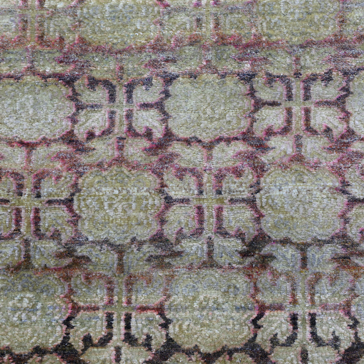 Multicolored Alchemy Contemporary Wool Silk Blend Runner - 3'2" x 22'2"