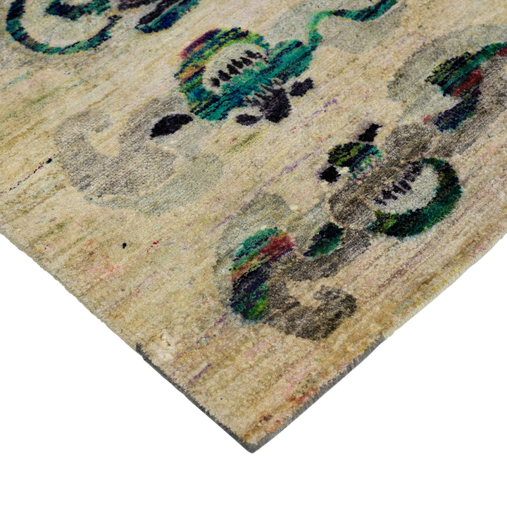 Cream Alchemy Contemporary Silk Runner - 3' x 10'8"