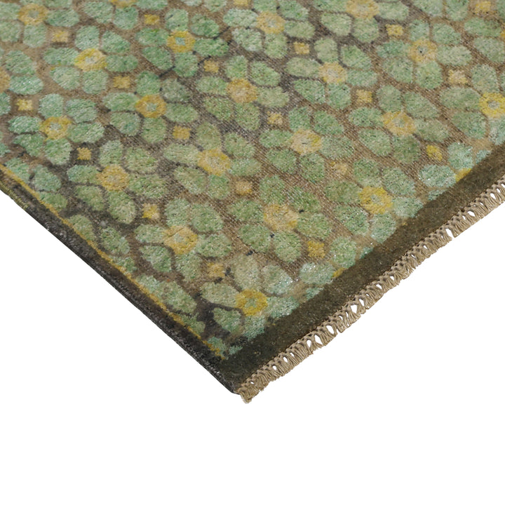 Sage Alchemy Contemporary Wool Silk Blend Runner - 3'1" x 16'10"