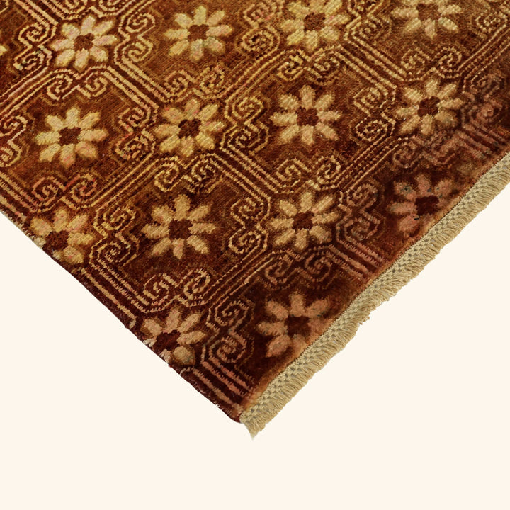 Orange Alchemy Contemporary Wool Silk Blend Runner - 3'2" x 12'4"