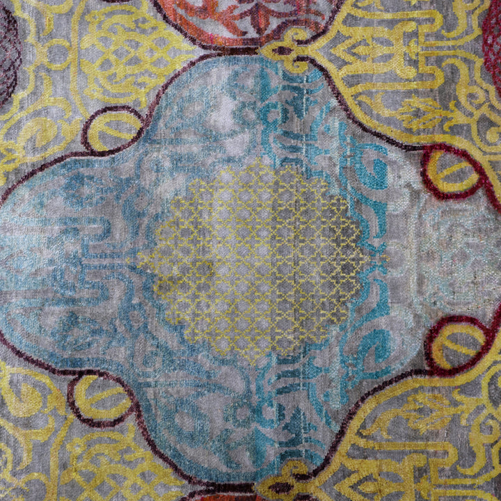 Multicolored Alchemy Contemporary Silk Rug - 8'11" x 12'3"