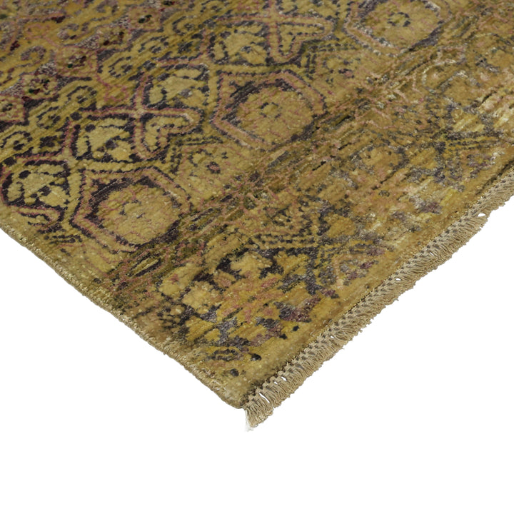 Brown Alchemy Contemporary Wool Silk Blend Runner - 2'11" x 15'1"