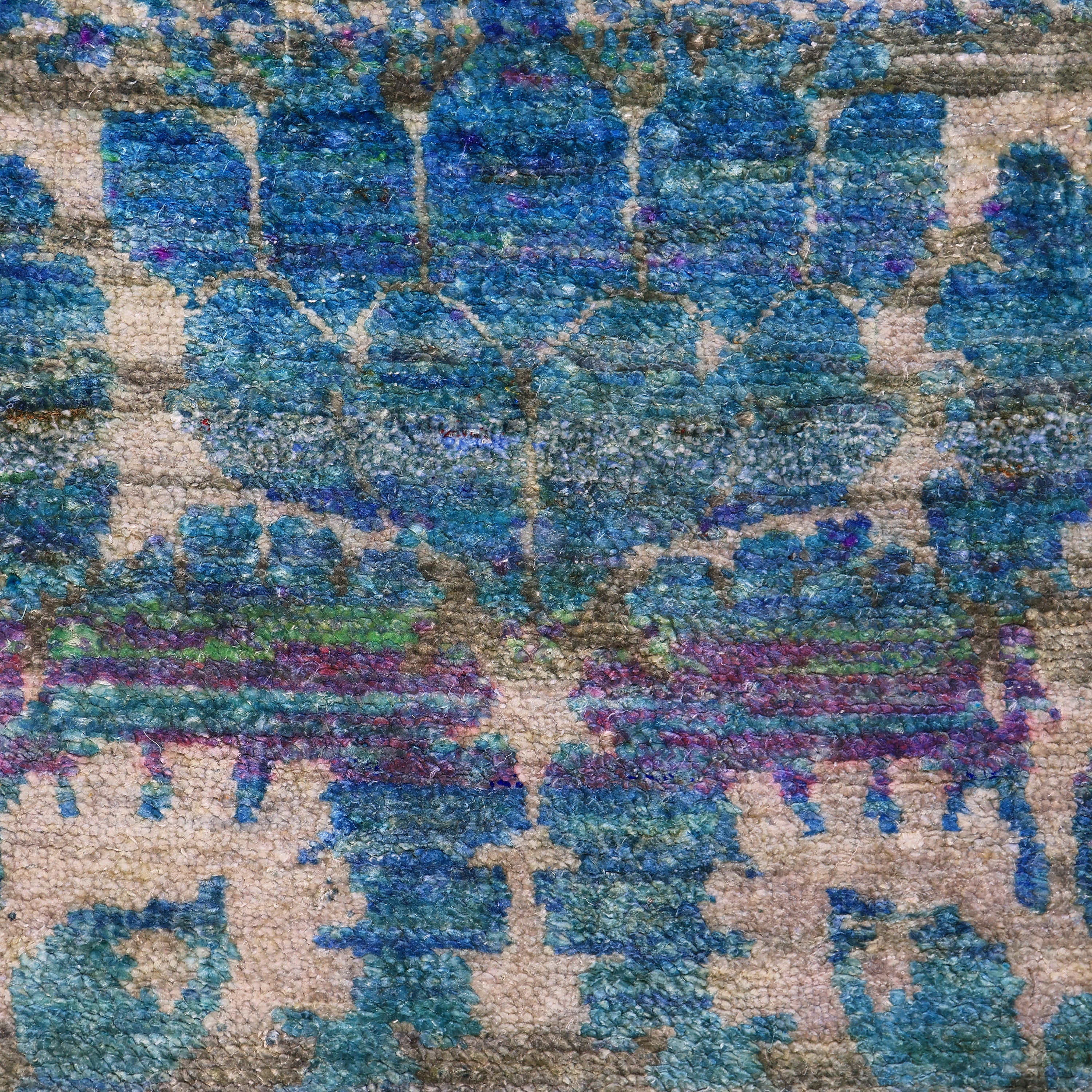 Blue Alchemy Contemporary Silk Runner - 3' x 7'2"