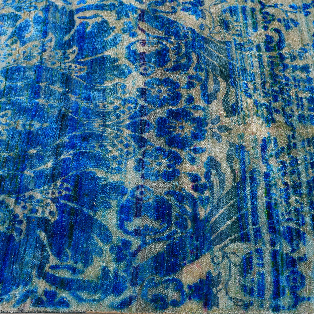 Blue Alchemy Contemporary Silk Runner - 3'1" x 6'5"