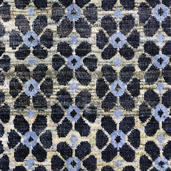 Black Alchemy Contemporary Wool Silk Blend Rug - 6' x 9'2"