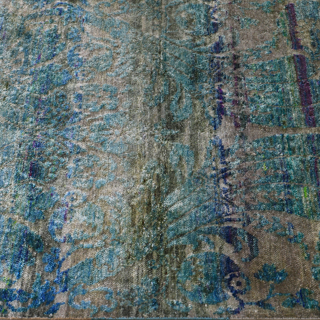 Blue Alchemy Contemporary Silk Runner - 3'1" x 11'7"