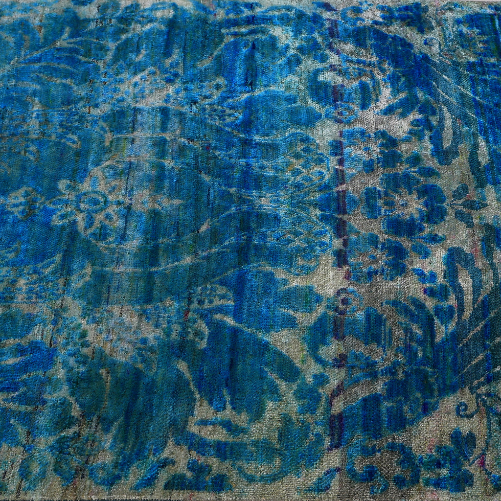 Blue Alchemy Contemporary Silk Runner - 3' x 10'10"