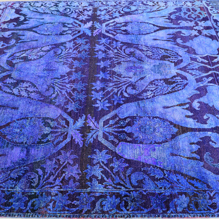 Purple Alchemy Traditional Silk Wool Blend Rug - 7'4" x 8'5"