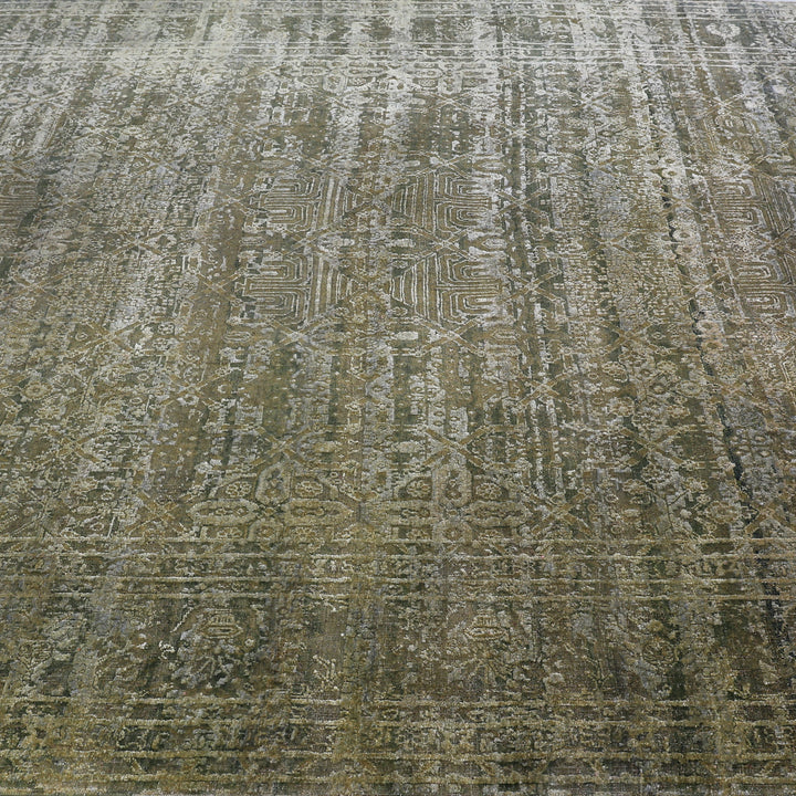 Brown Alchemy Traditional Silk Wool Blend Rug - 9'2" x 12'1"