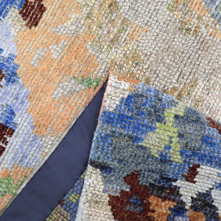 Multicolored Alchemy Moroccan Wool Silk Blend Rug - 8'2" x 10'1"