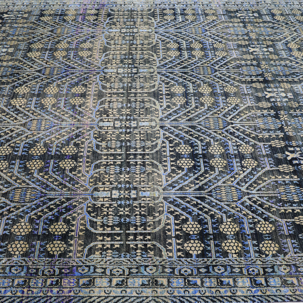 Blue Alchemy Traditional Silk Wool Blend Rug - 8' x 10'6"