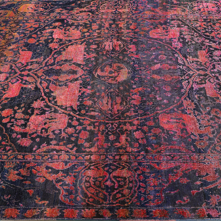 Pink Alchemy Traditional Silk Wool Blend Rug - 7'2" x 9'10"