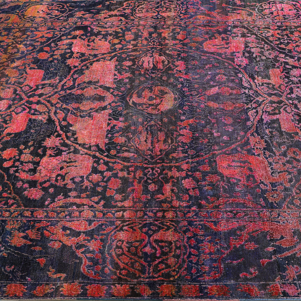 Pink Alchemy Traditional Silk Wool Blend Rug - 7'2" x 9'10"